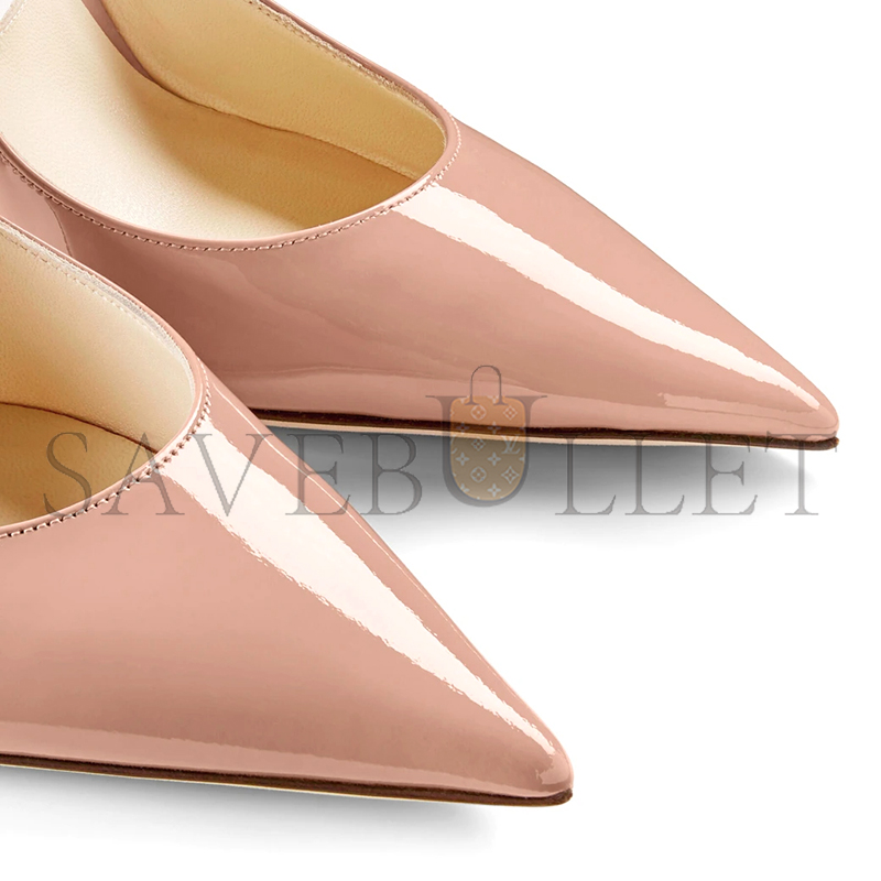 Ji*y Ch* bing 100 ballet pink patent leather mules with crystal strap bing100pat